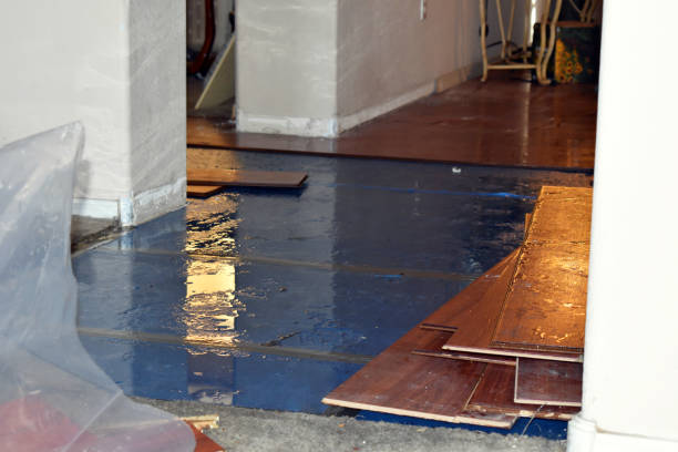 Professional Burst Pipe Cleanup technician working in Flagtown, NJ
